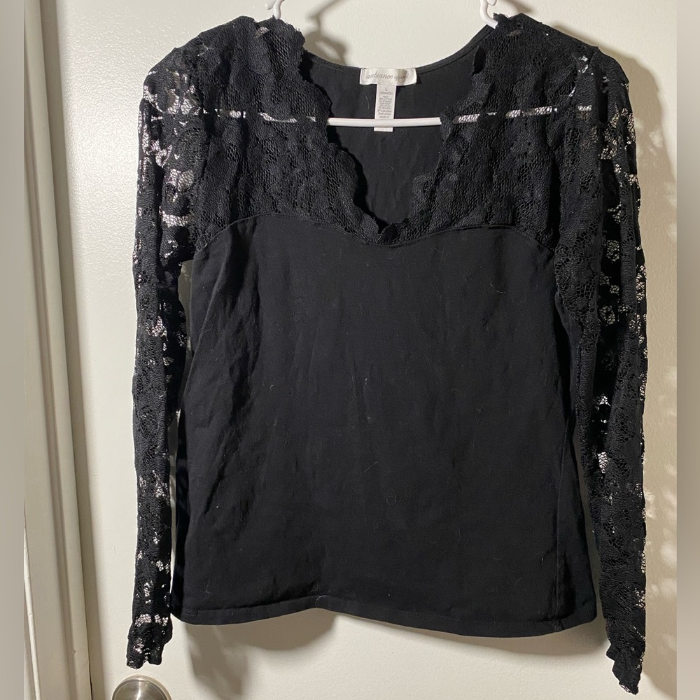 Elegant Black Lace Women's Top